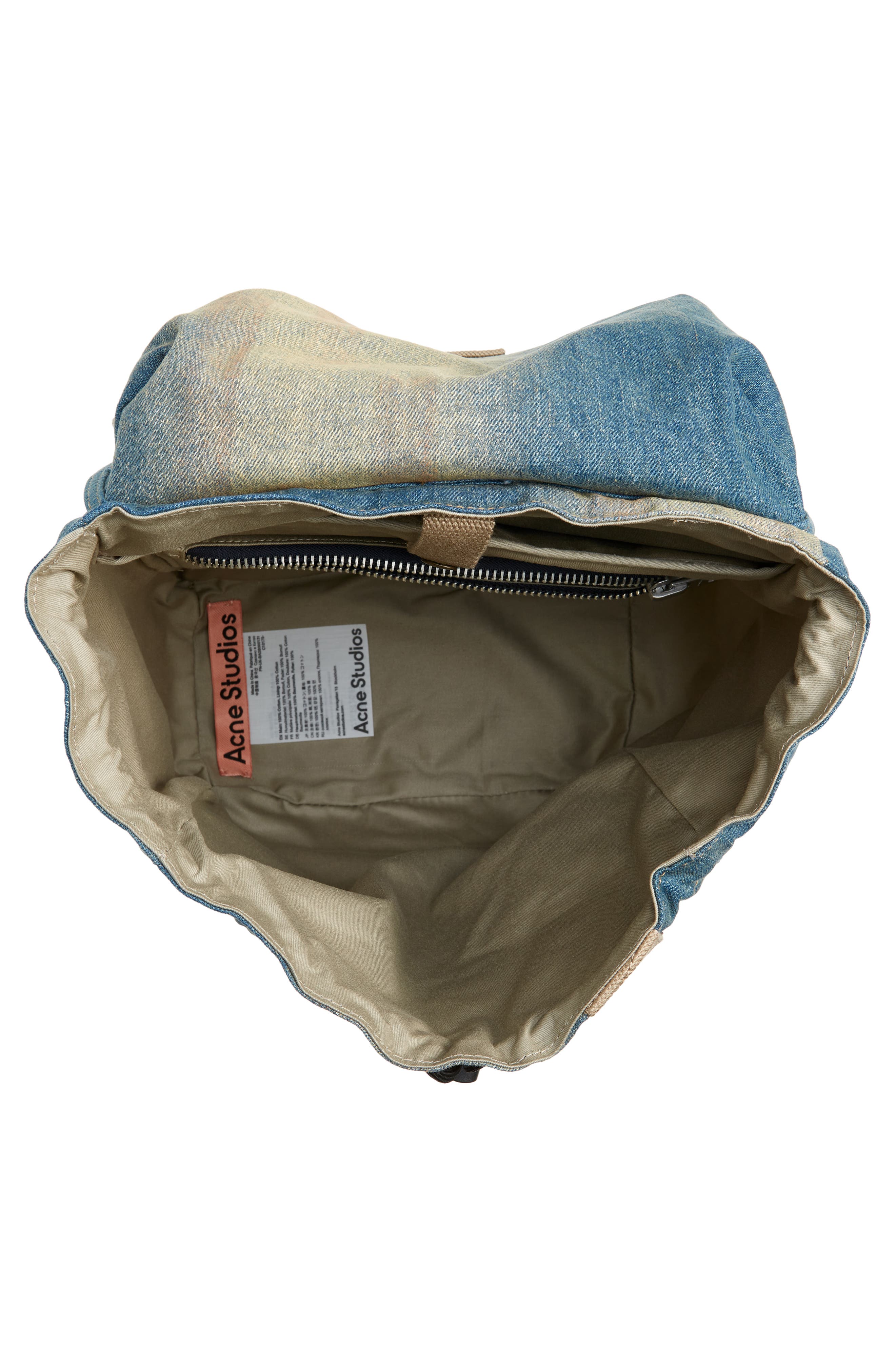 Acne Studios Post Penicillin Denim Backpack, Alternate, color, 