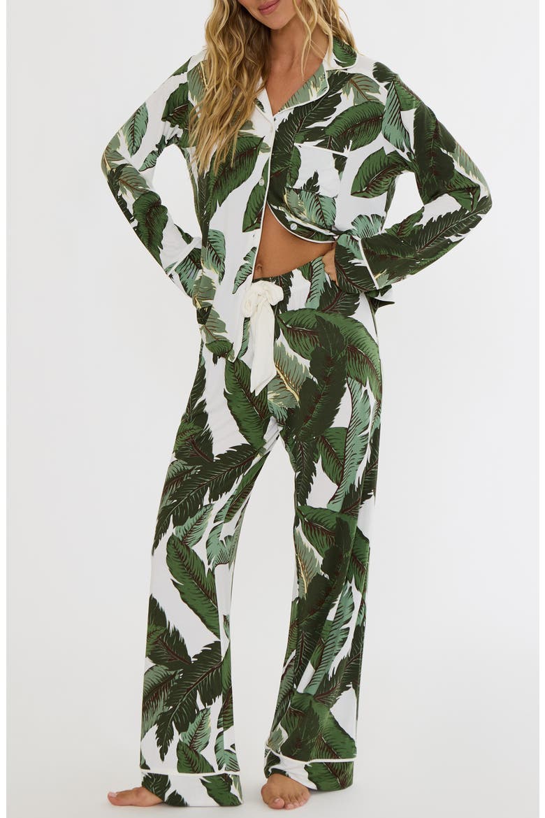 Livy & Connie Pajamas, Main, color, BANANA PALMS
