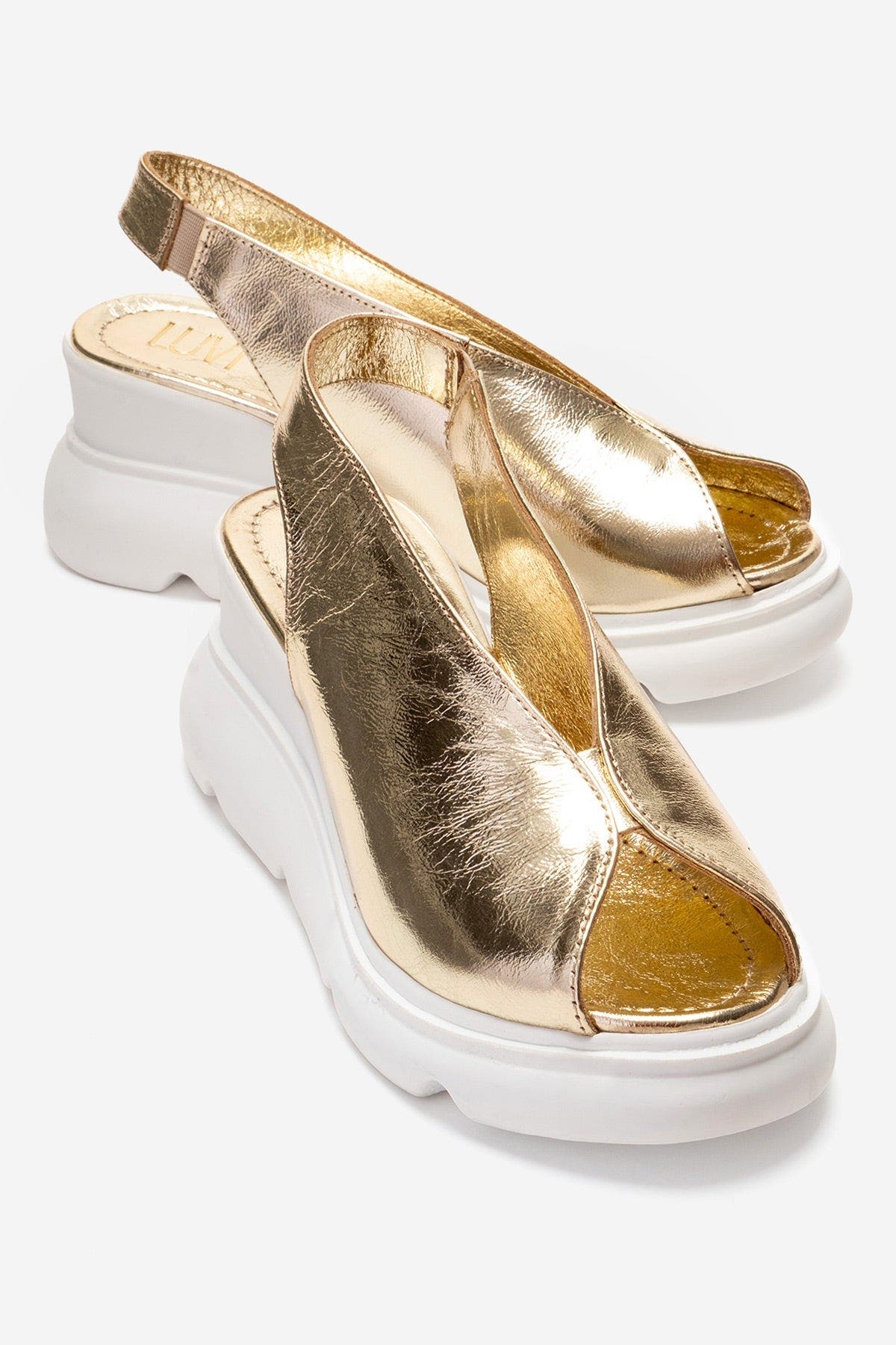 Sam Leather Platform Sandal, Main, color, Gold