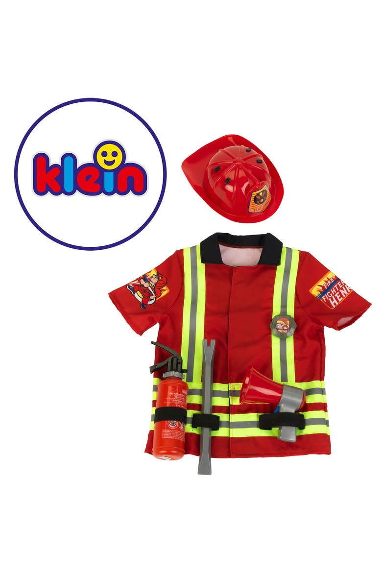 Pro Firefighter Costume Red & Yellow 5 Piece Set, Ages 3+, Alternate, color, Red