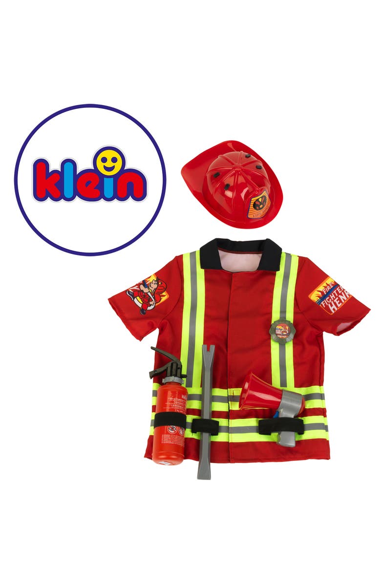 Klein Pro Firefighter Costume Red 
Yellow 5 Piece Set, Ages 3+, Alternate, color, Red