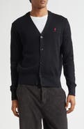 AMI PARIS Ami de Coeur Patch Merino Wool Cardigan