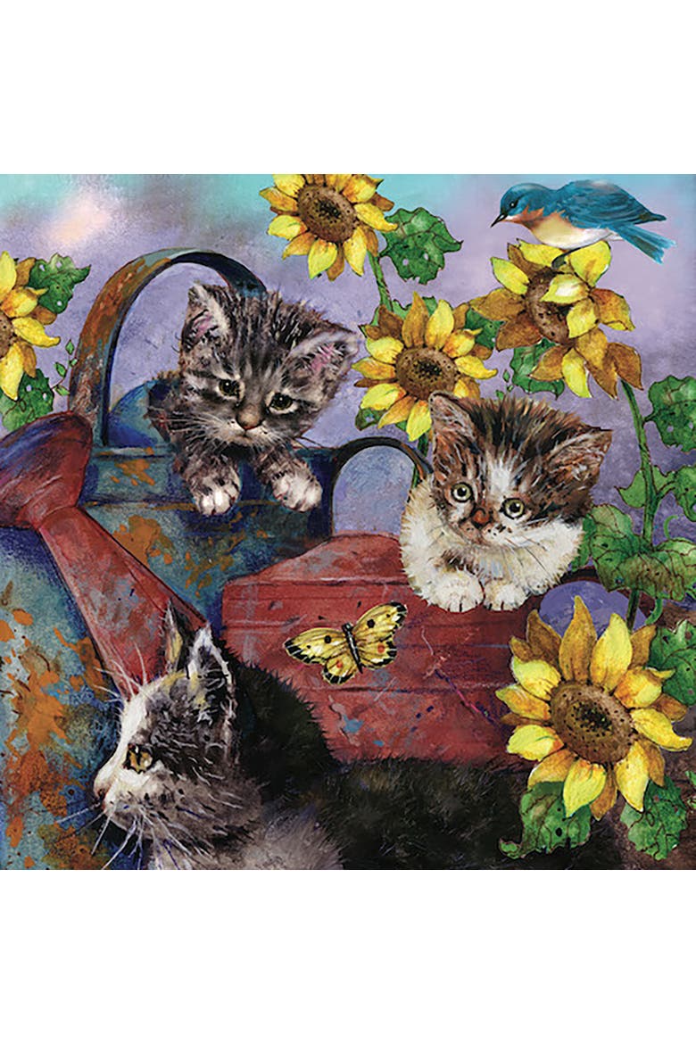 Sunflower Kittens by Bob Giordano, 24 x 30 Inches, 1000 Piece Puzzle, Alternate, color, Multicolored