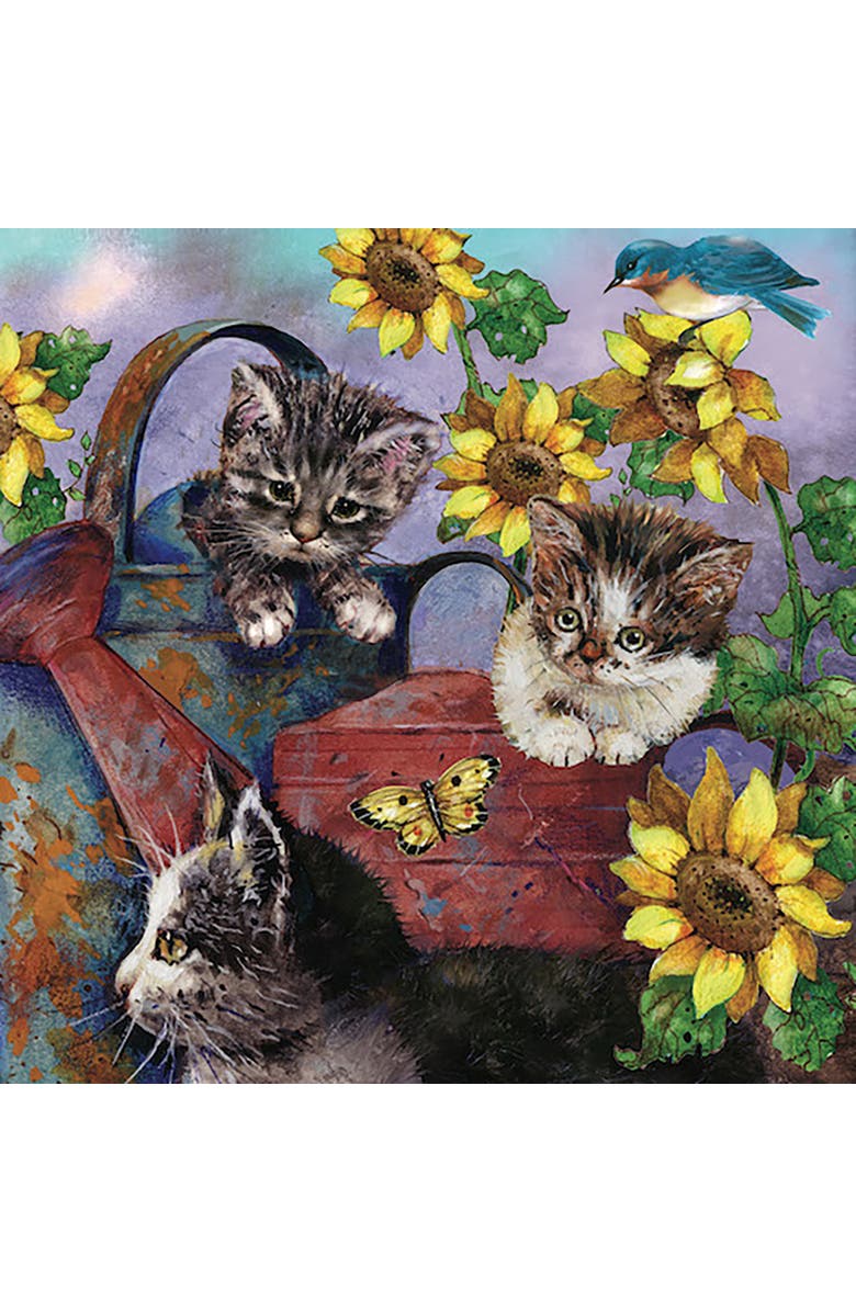 Hart Puzzles Sunflower Kittens by Bob Giordano, 24 x 30 Inches, 1000 Piece Puzzle, Alternate, color, Multicolored