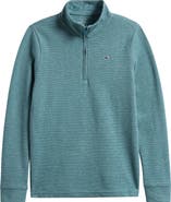 vineyard vines Kids' Saltwater Stripe Quarter Zip Sweatshirt