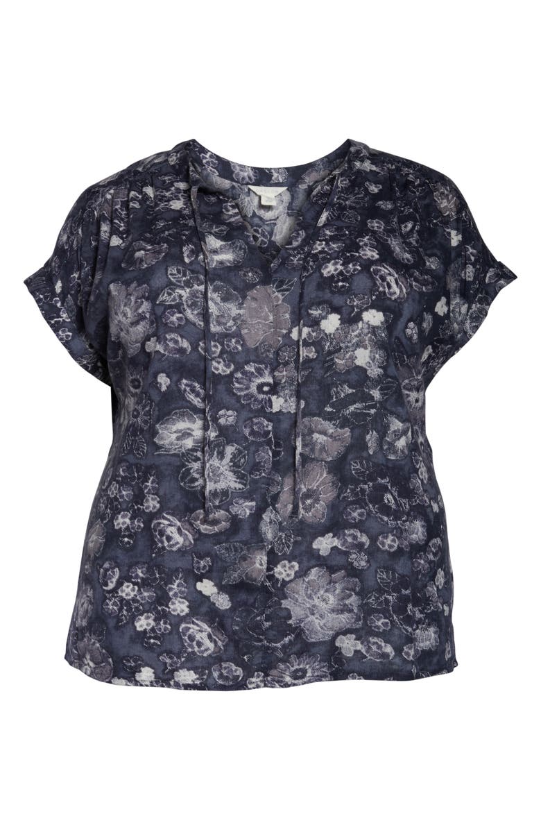 Caslon<sup>®</sup> Print Split Neck Blouse, Alternate, color, 
