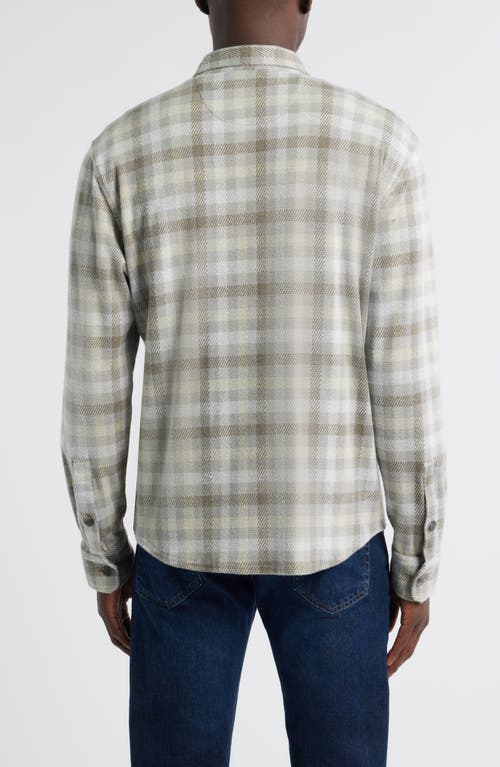 Johnnie-o Marcelo Plaid Flannel Knit Button-up Shirt In Gray