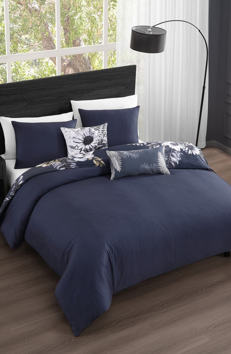 Bebejan Forget Me Not 5-Piece Reversible Comforter Set, Alternate, color, Blue