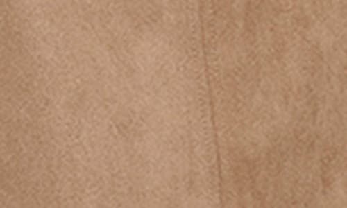 Calvin Klein Cap Sleeve Belted Faux Suede Sheath Dress In Brown