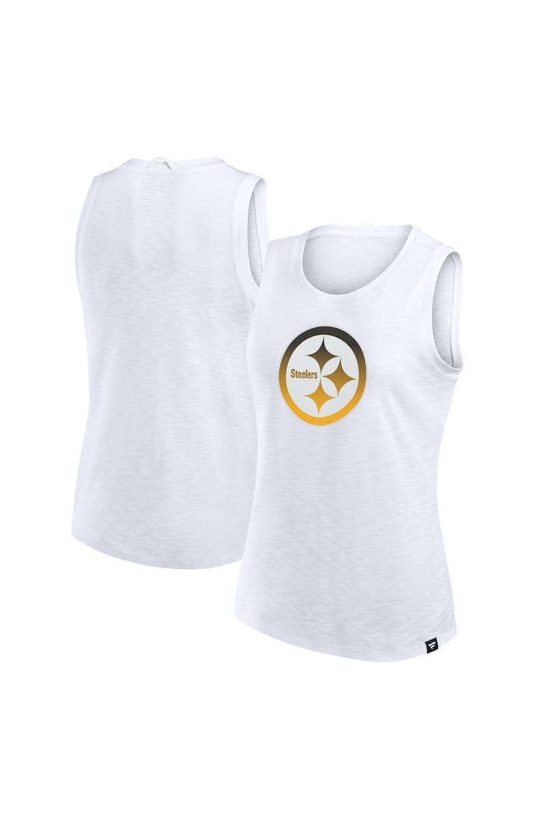 FANATICS Women's Fanatics  White Pittsburgh Steelers Slub Tank Top, Main, color, White