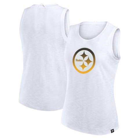 Women's Fanatics  White Pittsburgh Steelers Slub Tank Top