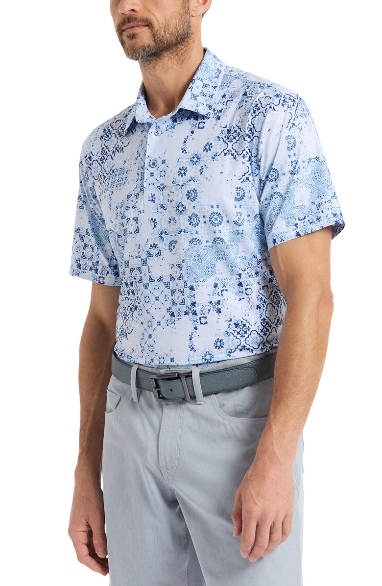 Robert Graham Riverside Knit Polo, Alternate, color, Light Blue
