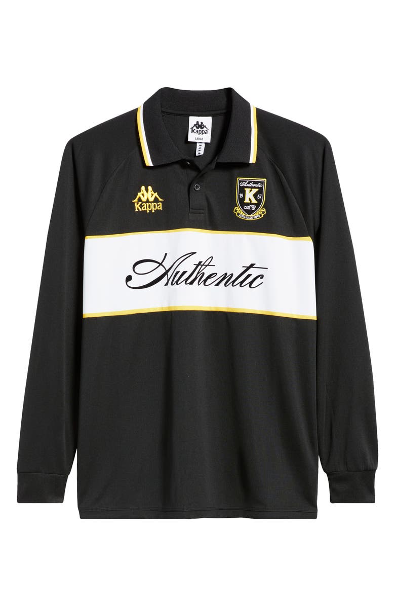 KAPPA Odran Authentic Soccer Shirt, Alternate, color, Black - Yellow Spectra - White