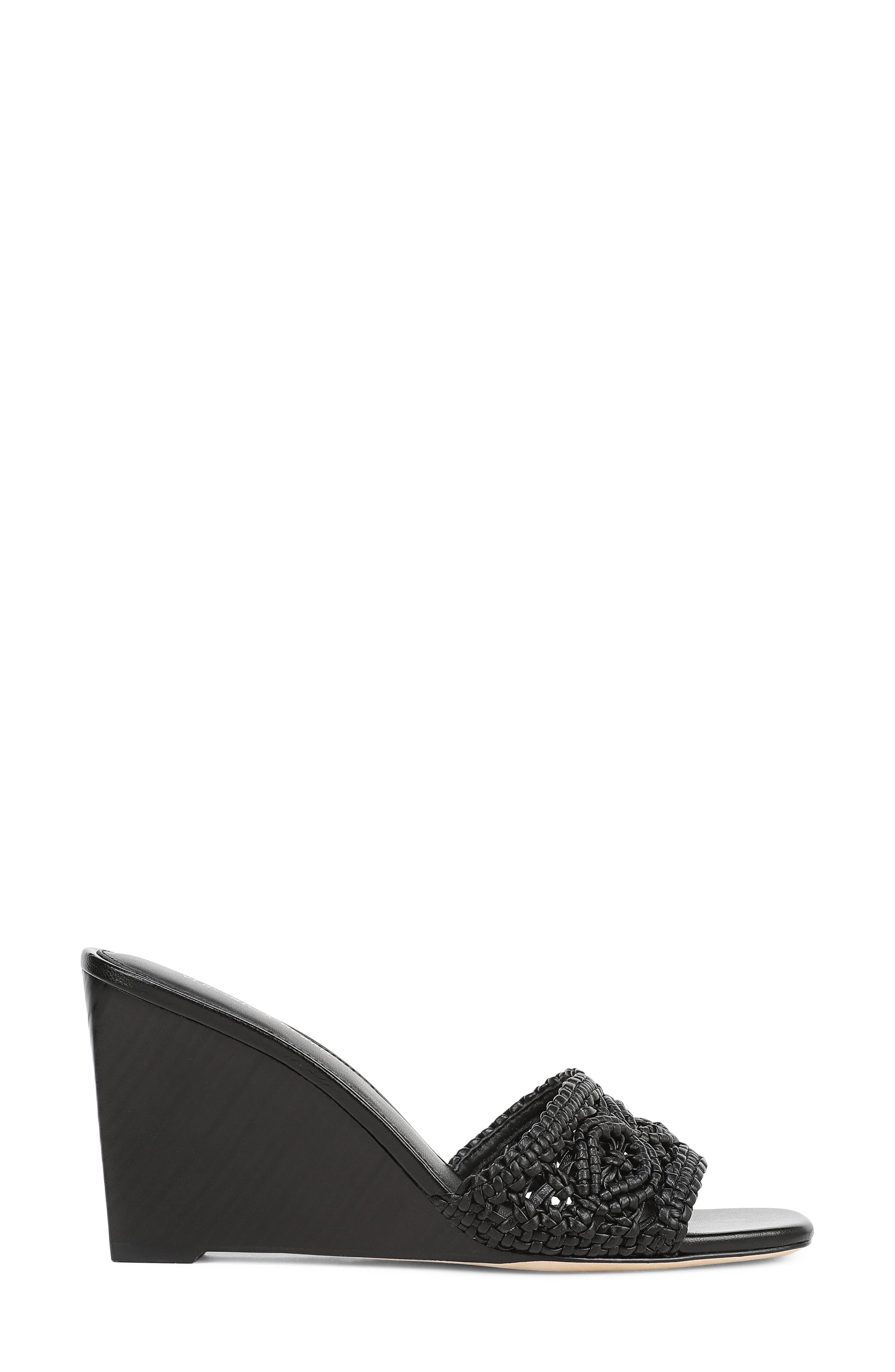 Veronica Beard Ellen Macramé Wedge Slide Sandal, Alternate, color, Black