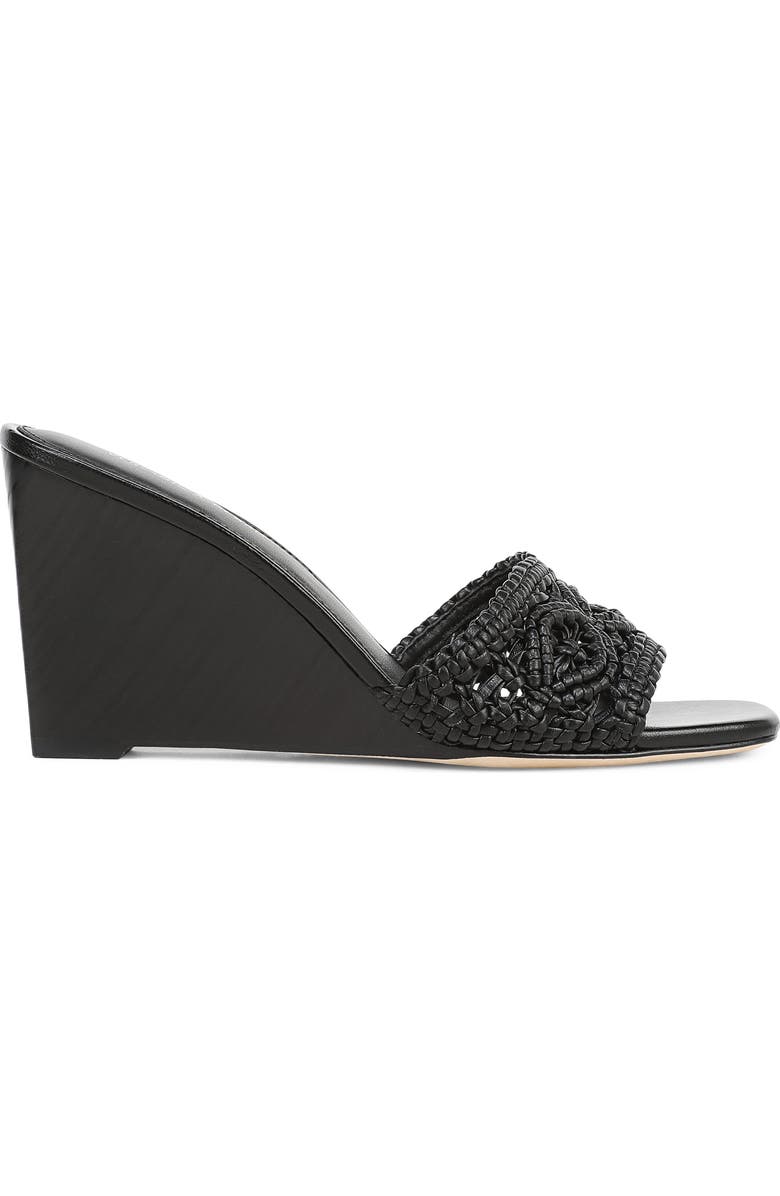 Veronica Beard Ellen Macramé Wedge Slide Sandal, Alternate, color, Black