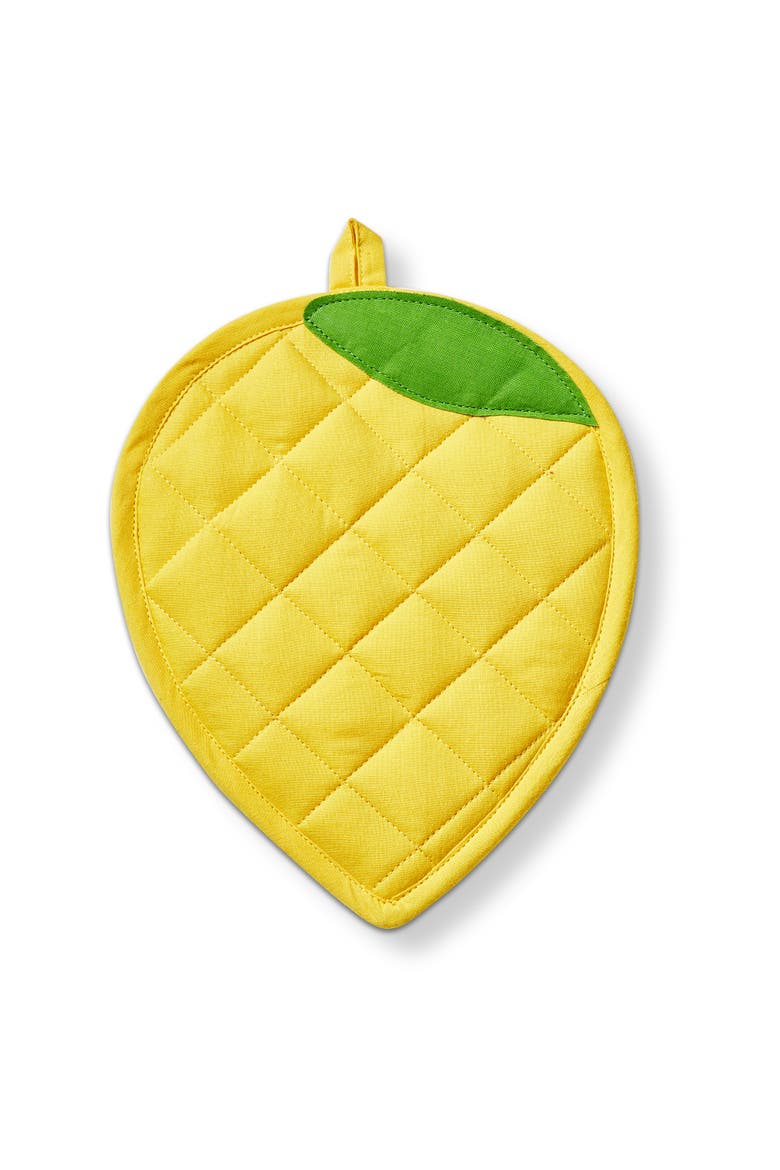 Lemon Potholder/Trivet Yellow Multi Cotton Summer, Main, color, Yellow