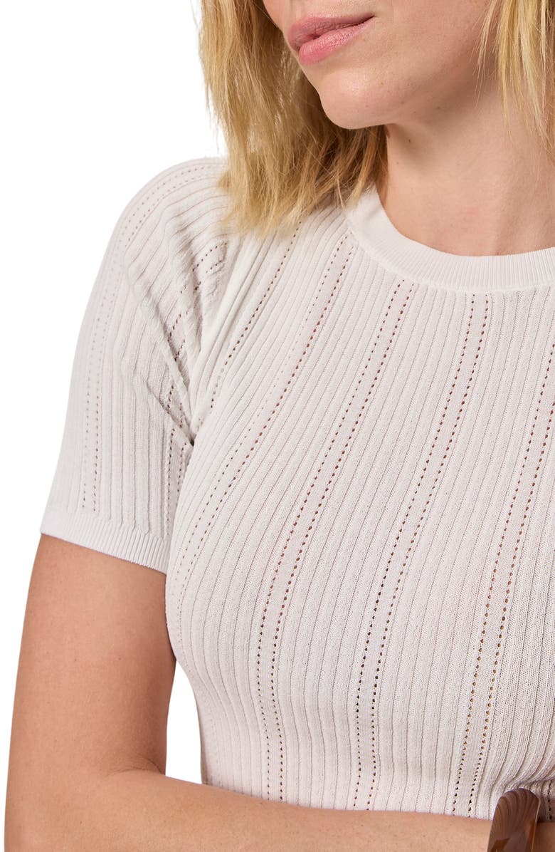 Sanctuary Perfect Pointelle Rib T-Shirt, Alternate, color, 