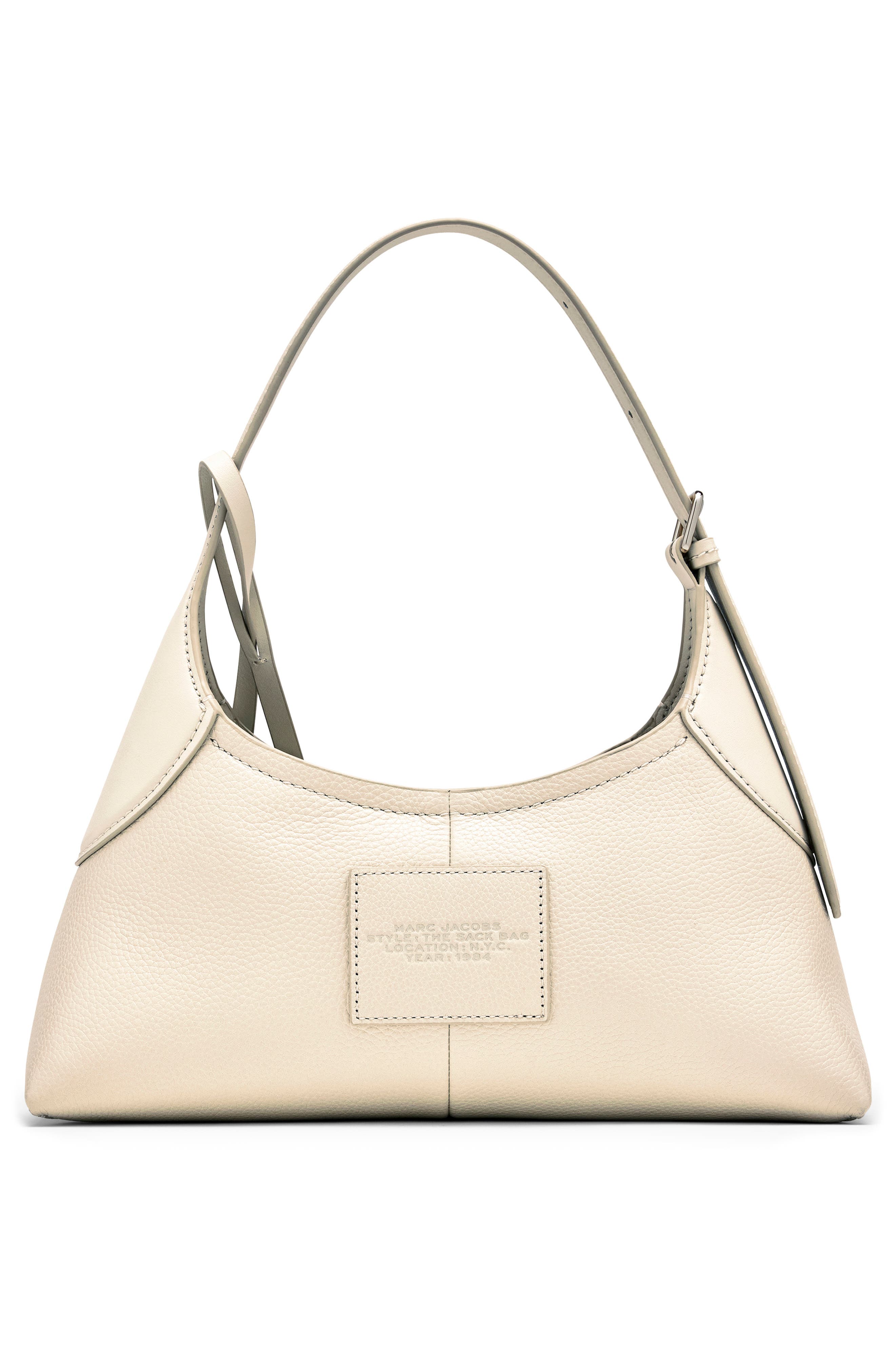 Small Belted The Sack Bag Leather Hobo, Alternate, color, CLOUD WHITE