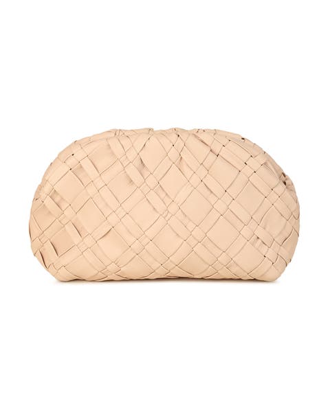 Aya Woven Leather Frame Clutch