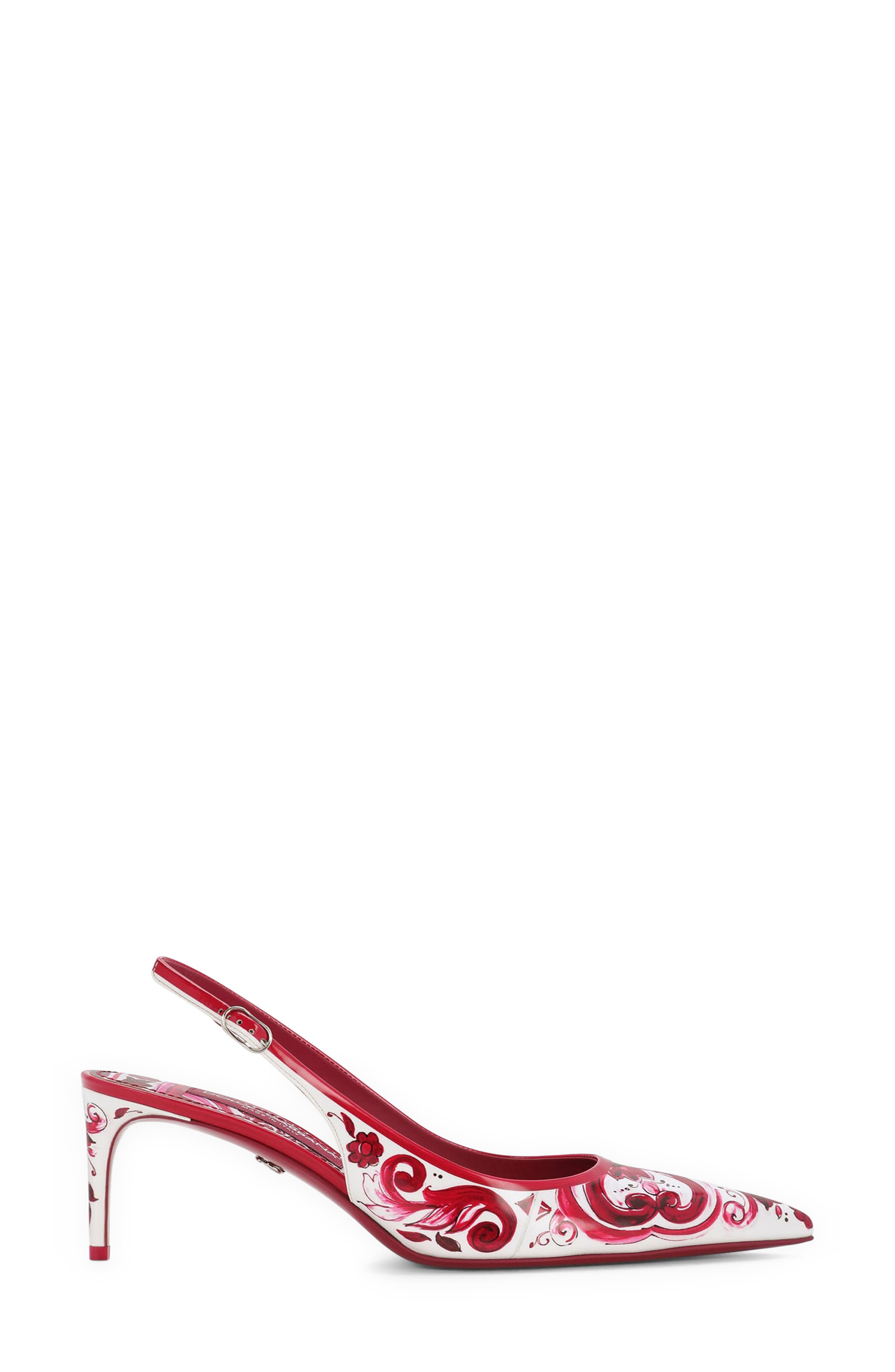 Dolce&Gabbana Lollo Majolica Print Pointed Toe Slingback Pump, Alternate, color, 