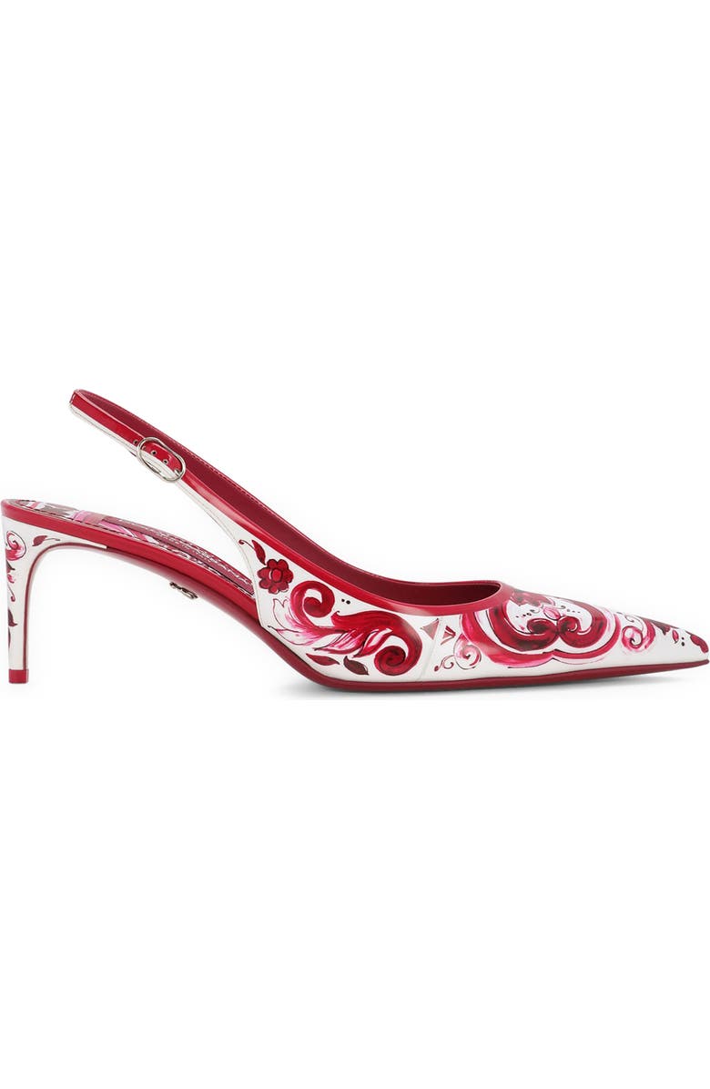 Dolce&Gabbana Lollo Majolica Print Pointed Toe Slingback Pump, Alternate, color,