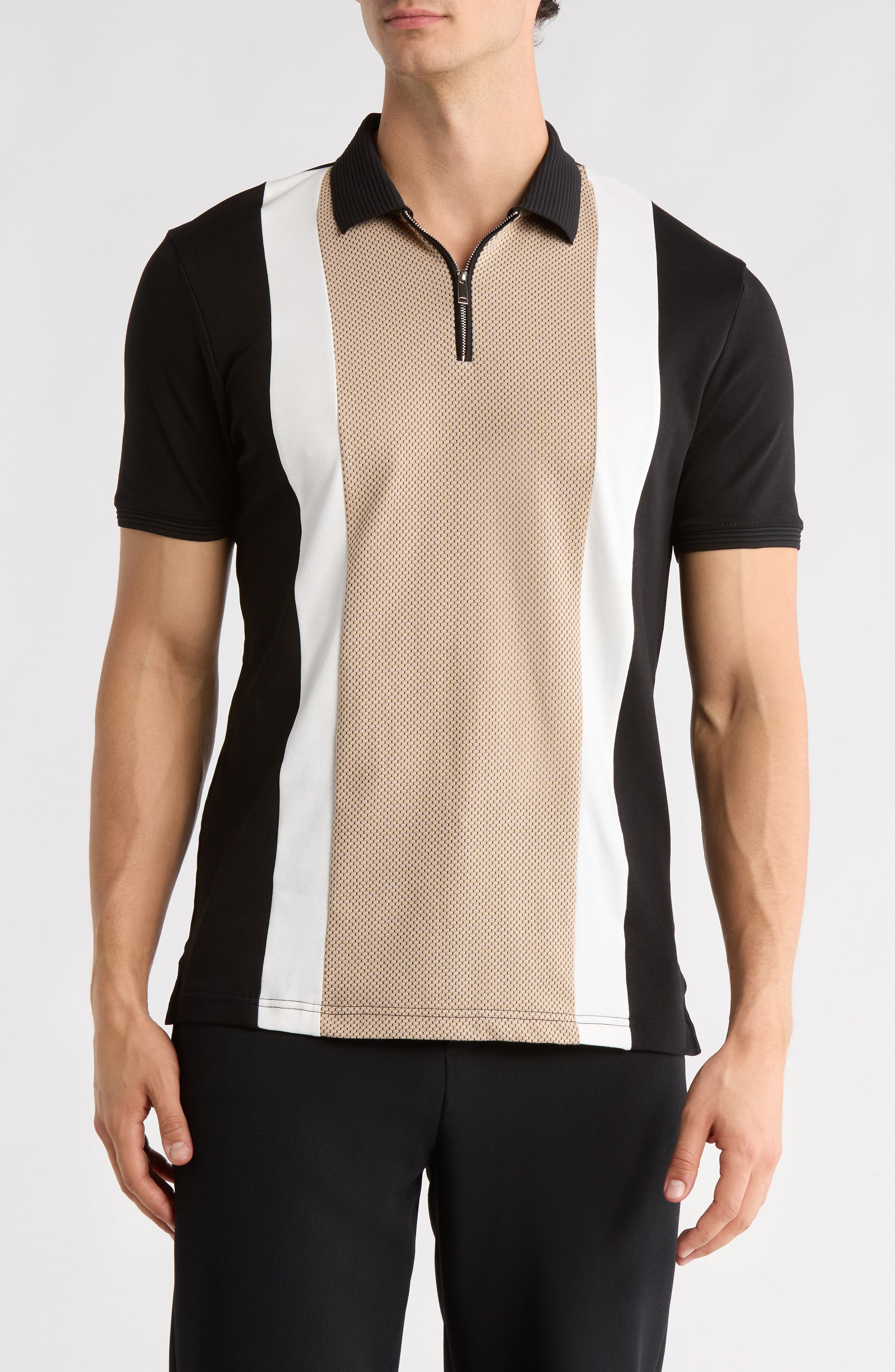 DENIM AND FLOWER Quarter Zip Polo