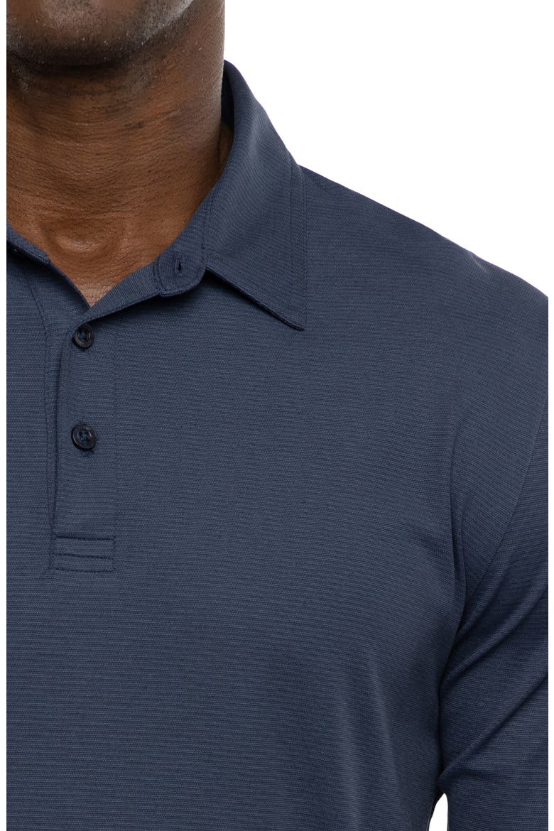 State Room Textured Long Sleeve Polo, Alternate, color, HEATHER TOTAL ECLIPSE