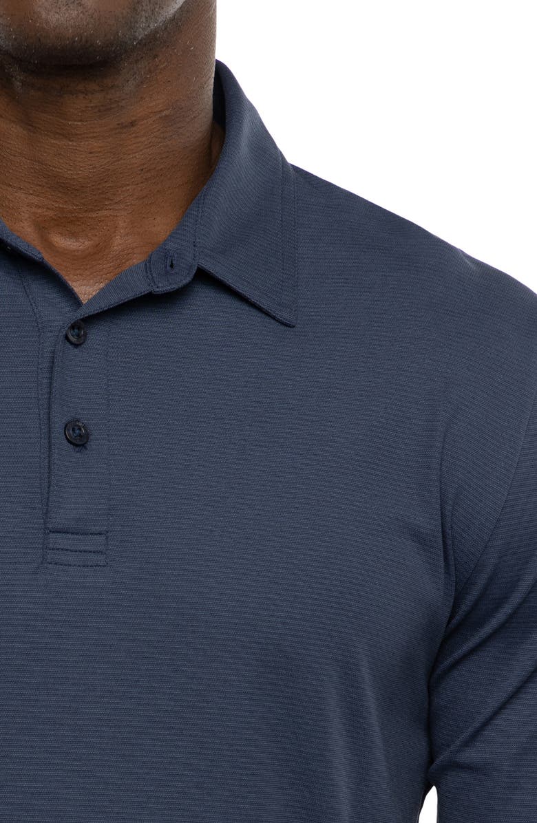 TravisMathew State Room Textured Long Sleeve Polo, Alternate, color, Heather Total Eclipse