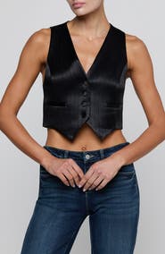 L'AGENCE Jianna Pinstriped Short Vest