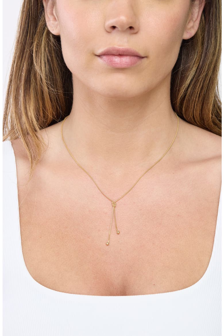 14k Gold Lariat Chain Necklace, Alternate, color, 14KY