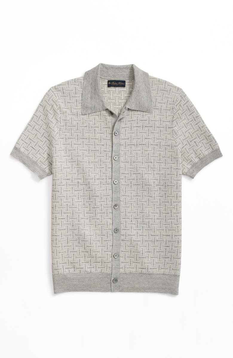 Brooks Brothers Polo Cardigan, Main, color, Grey Multi