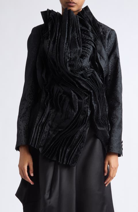 Pleated Jacquard Jacket