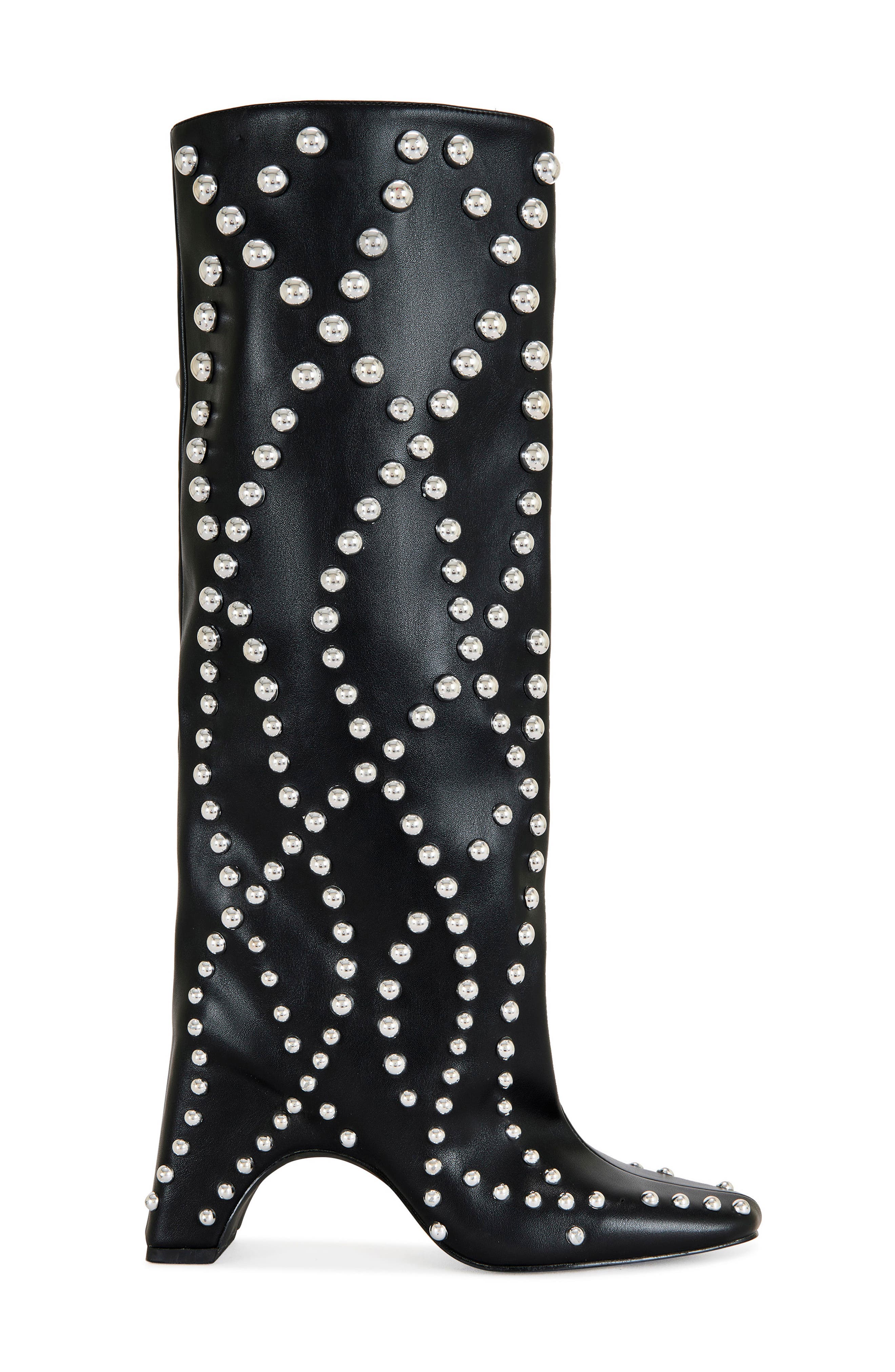 AZALEA WANG Virgile Studded Knee High Boot, Alternate, color, Black