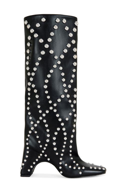 Azalea Wang Virgile Studded Knee High Boot In Black