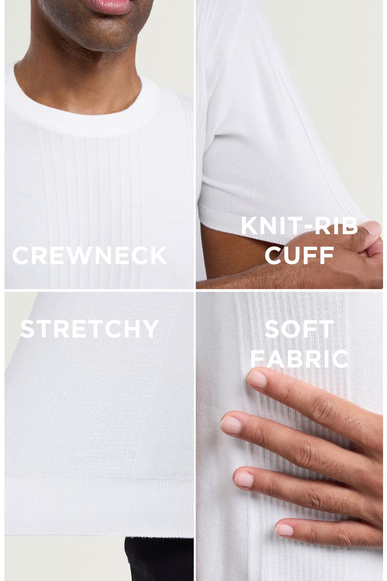 Stripe Short Sleeve Sweater, Alternate, color, OFF WHITE