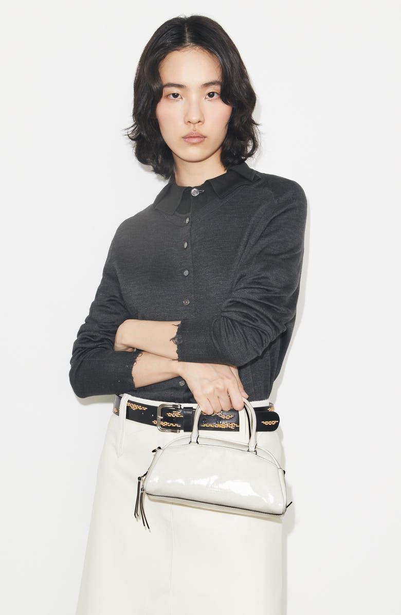 Tory Burch Small Bowler Top Handle Bag, Alternate, color, Bianco