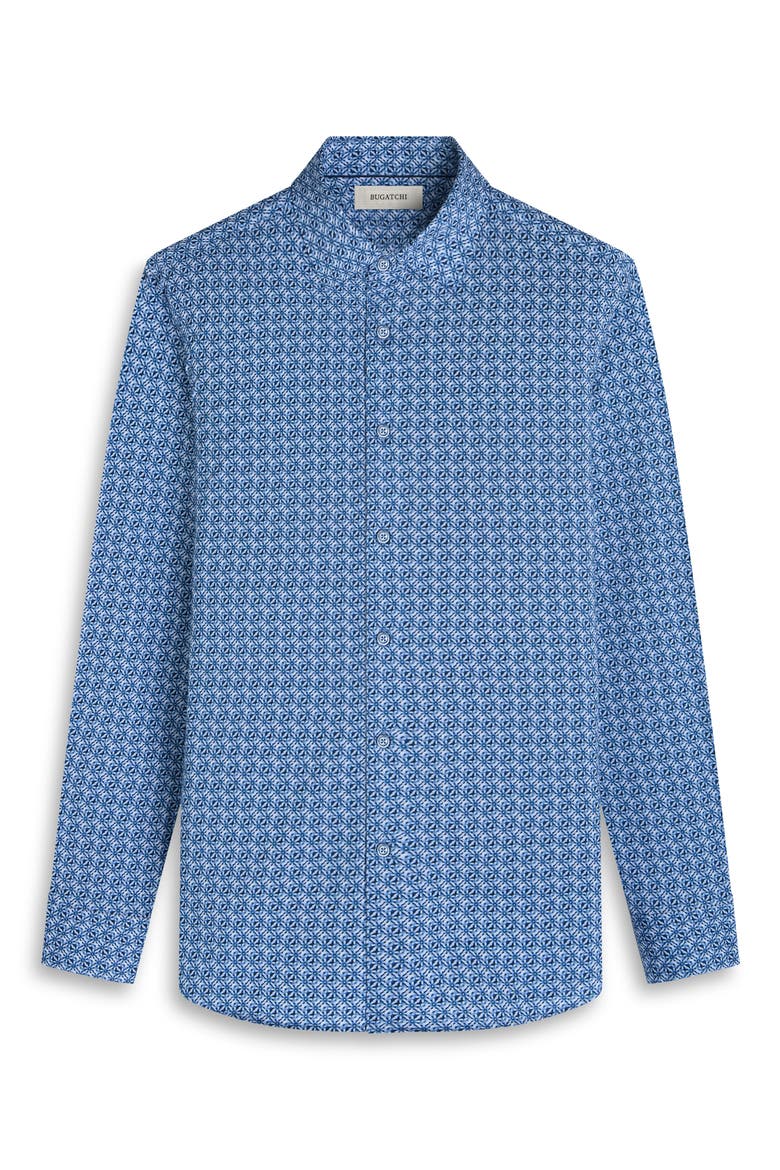 James OoohCotton® Floral Tile Print Button-Up Shirt, Alternate, color, NAVY