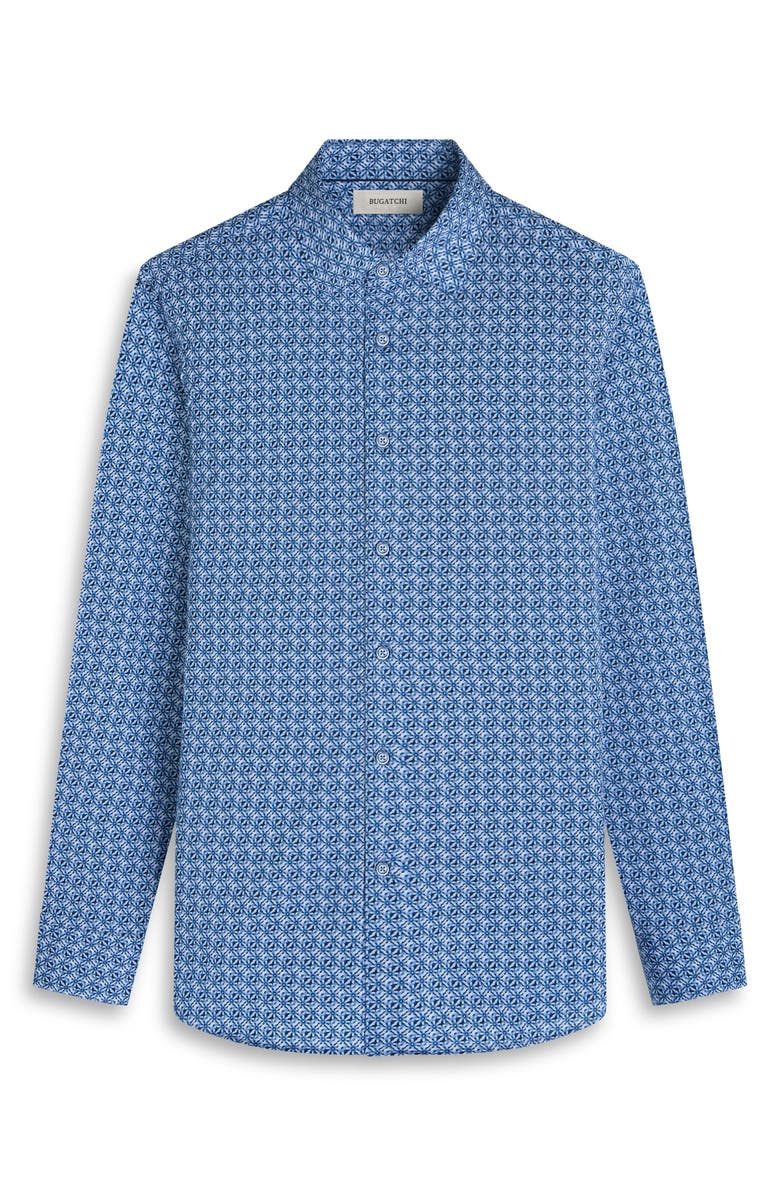 Bugatchi James OoohCotton<sup>®</sup> Floral Tile Print Button-Up Shirt, Alternate, color, Navy
