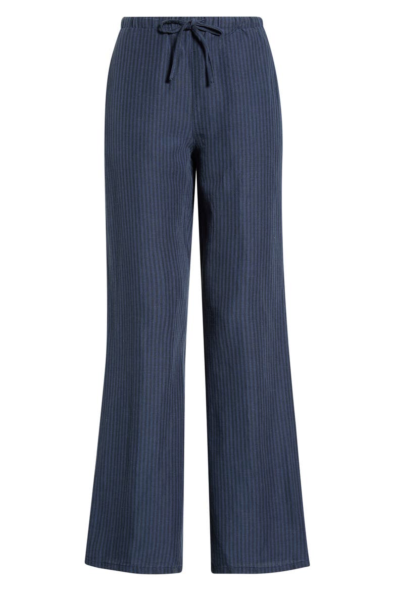 Perfect Linen Blend Drawstring Pants, Alternate, color, BLUE/ BLUE STRIPE