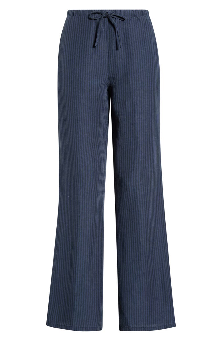 Marine Layer Perfect Linen Blend Drawstring Pants, Main, color, Blue/ Blue Stripe