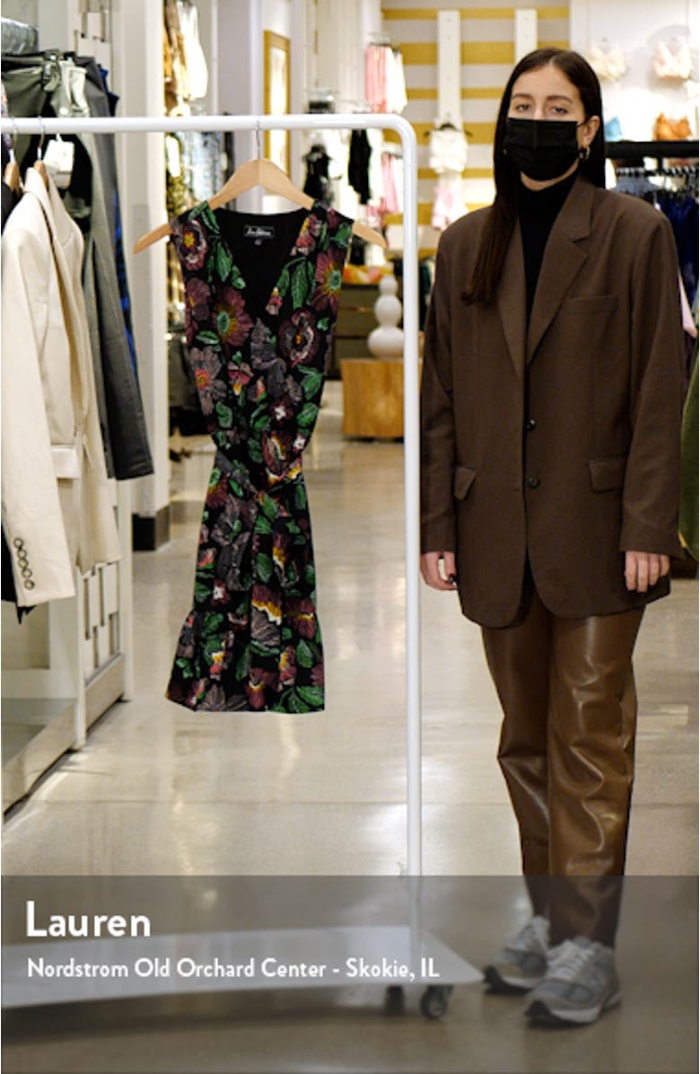 Floral Print Tie Waist Sleeveless Dress, sales video thumbnail