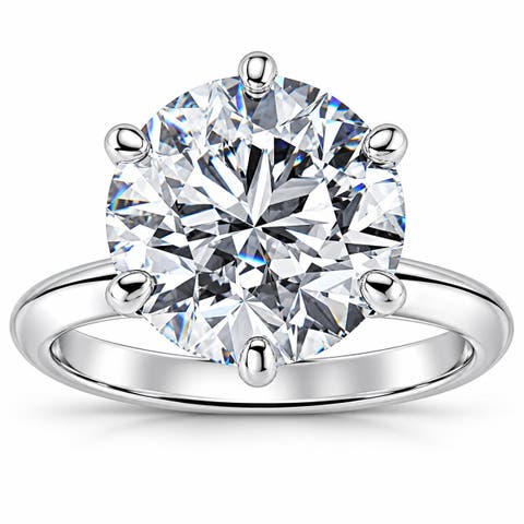 Certified 7ct Solitaire Diamond Engagement Ring 14k Gold Lab Grown