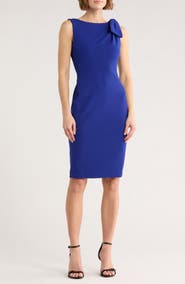 Calvin Klein Shoulder Bow Sleeveless Sheath Dress