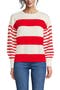  Coral Red/Ivory Stripes