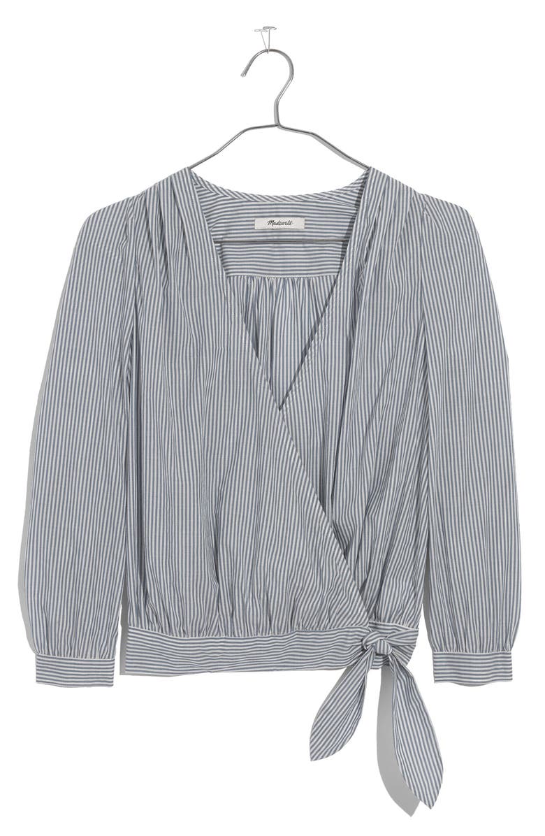 Madewell Stripe Wrap Top, Alternate, color,