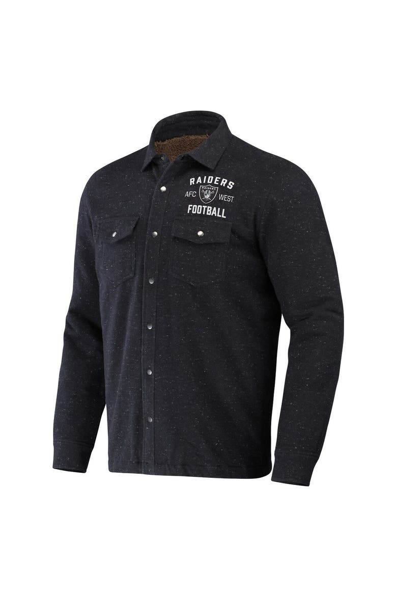 Men's NFL x Darius Rucker Collection by Fanatics Charcoal Las Vegas Raiders Shacket Full-Snap Jacket, Alternate, color, Charcoal
