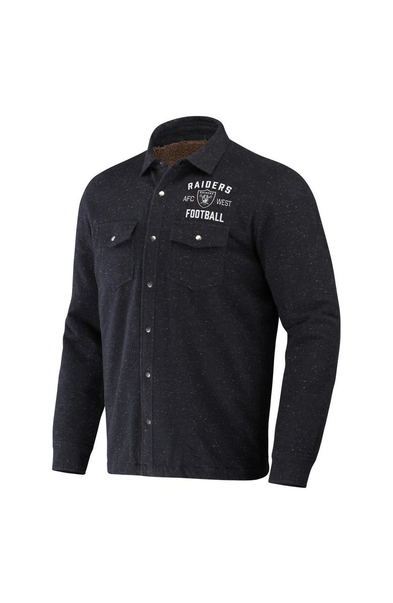 NFL X DARIUS RUCKER Men's NFL x Darius Rucker Collection by Fanatics Charcoal Las Vegas Raiders Shacket Full-Snap Jacket, Alternate, color, Charcoal