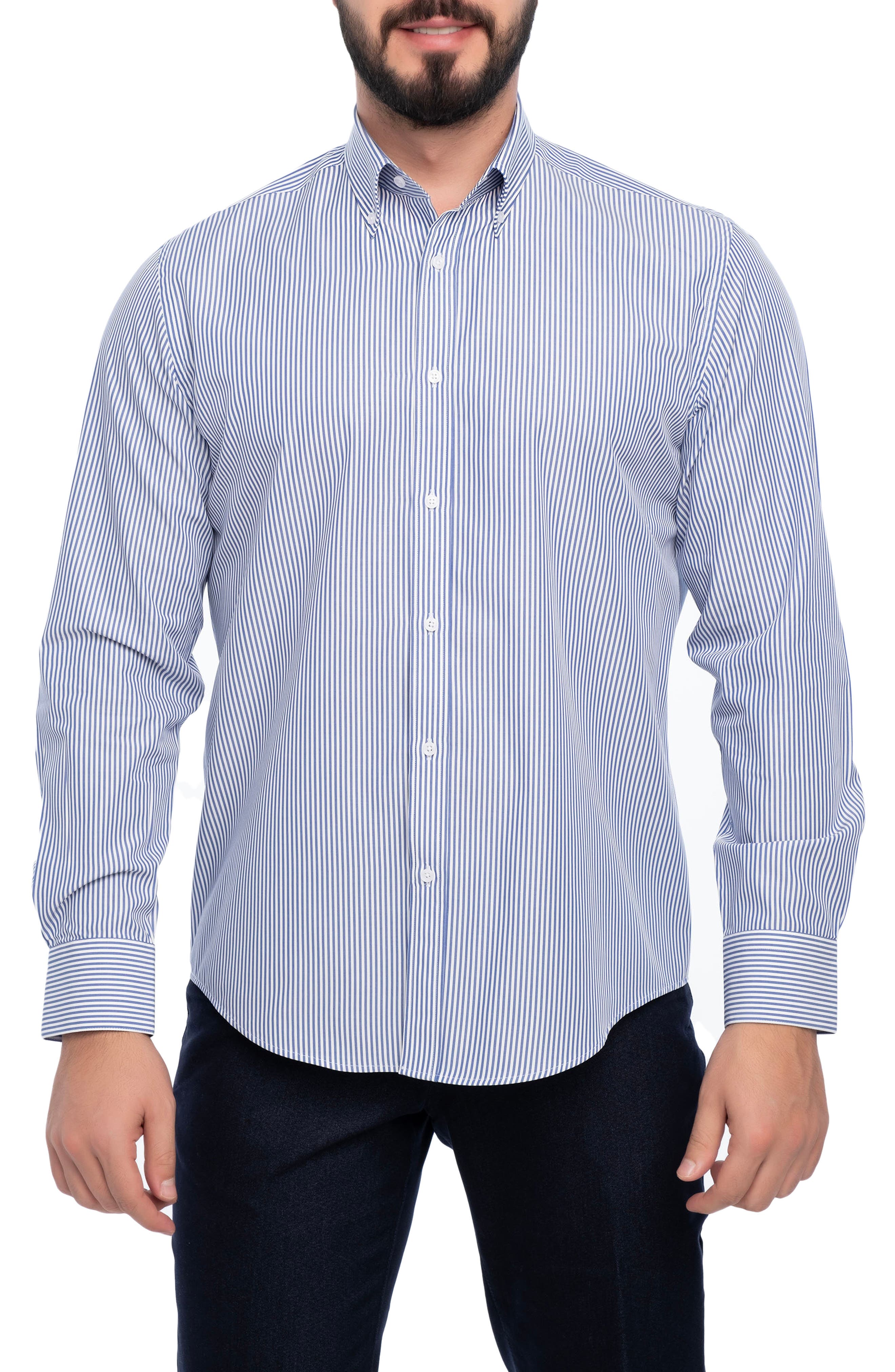 VELLAPAIS Cosmos Slim Fit Cotton Dress Shirt