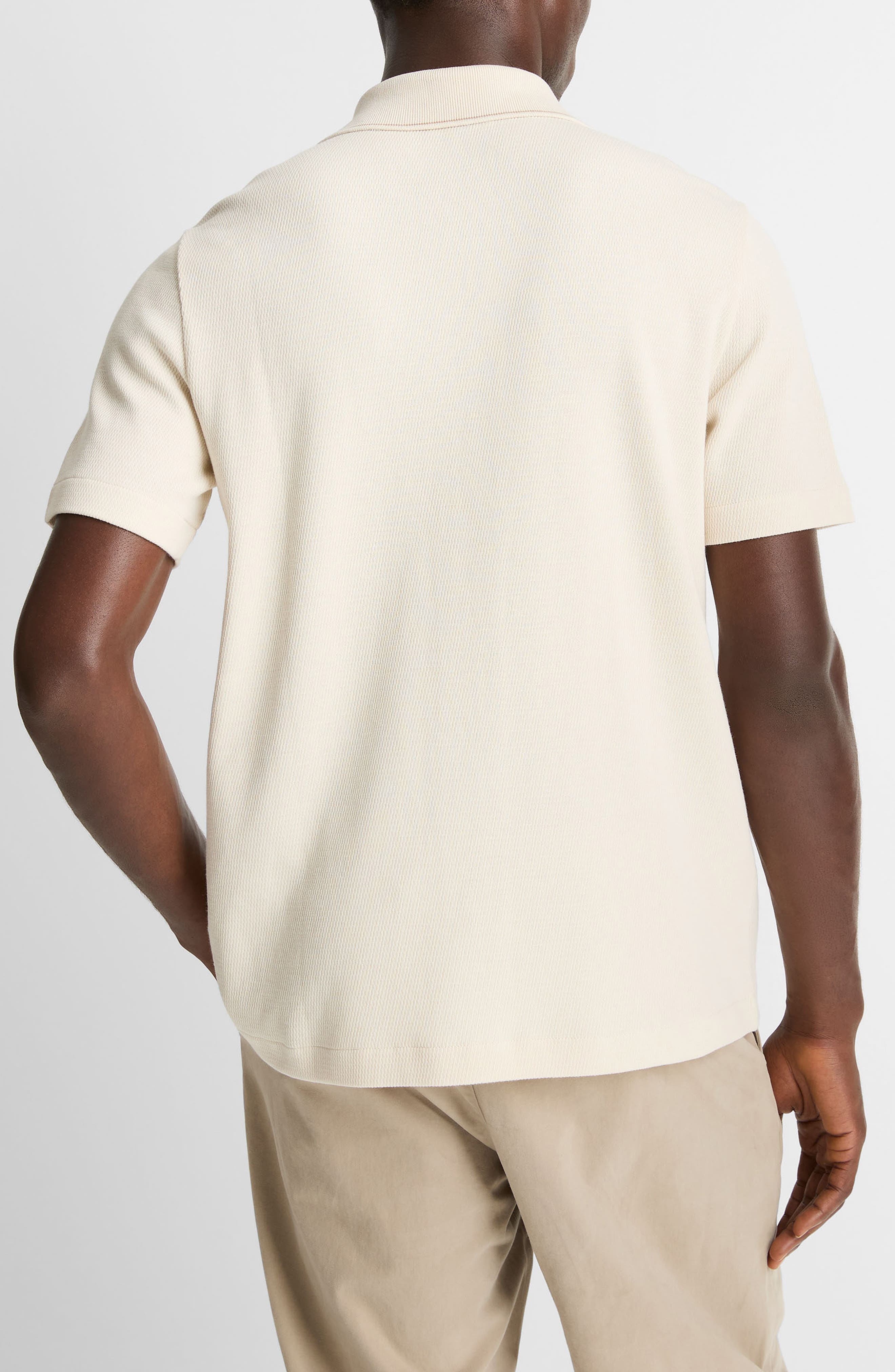 Short Sleeve Jacquard Cotton Knit Button-Up Shirt - image 2