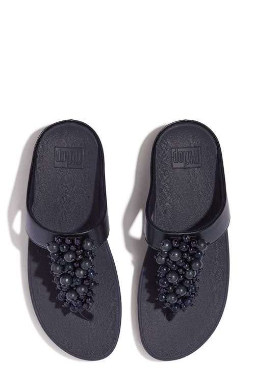 Fitflop Fino Bauble Bead Flip Flop In Midnight Navy